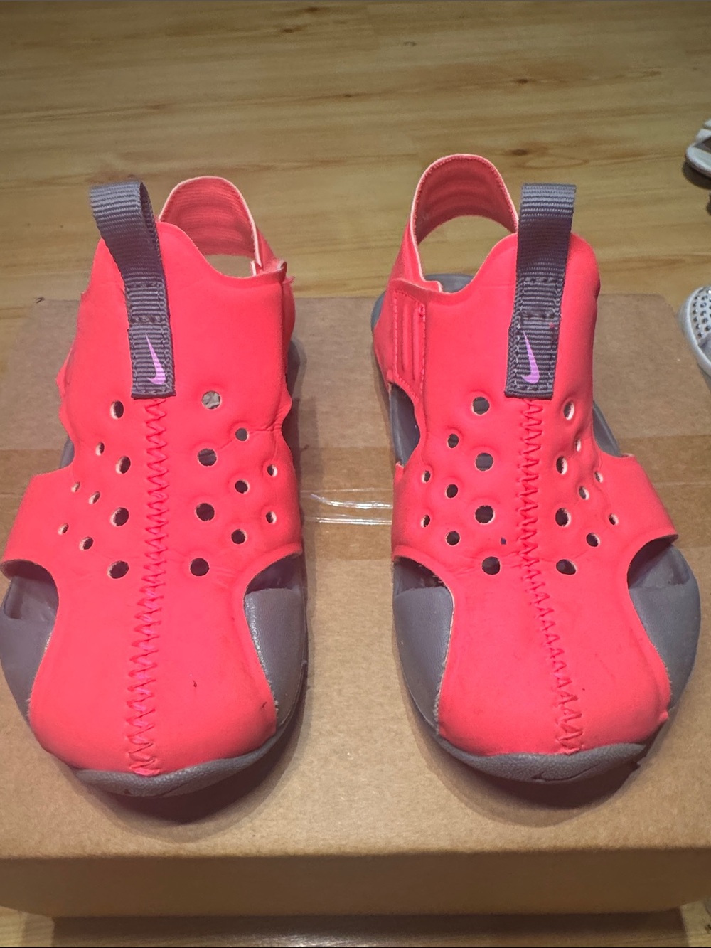 Nike Kids Neon Pink Water Shoes with Gray Accents